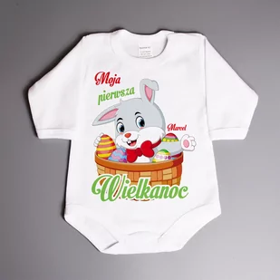 Moja pierwsza Wielkanoc (imię) - zajączek 2 - body wielkanocne - Body dla niemowląt Moja pierwsza Wielkanoc (imię) - zajączek 2 - body wielkanocne - Body dla niemowląt - miniaturka - grafika 1