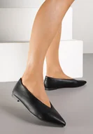 Baleriny - Czarne Klasyczne Balerinki Vices ze Skórzaną Wkładką Tamelirra - miniaturka - grafika 1