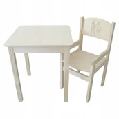 Zestawy mebli dla dzieci - STOLIK 50/50 + KRZESEŁKO PEŁNE Z PODŁOKIETNIKIEM DLA JUNIORA + GRAWER - miniaturka - grafika 1