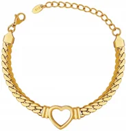 Bransoletki - Złota Bransoletka z Wielkim Sercem ze Stali Szlachetnej na Prezent - miniaturka - grafika 1