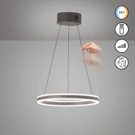 Lampy sufitowe - FISCHER & HONSEL Lampa wisząca Silvio, możliwość ściemniania, aluminiowy / szary / cynkowy, salon / jadalnia, metal, nowoczesny - miniaturka - grafika 1