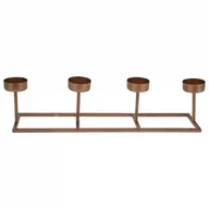 Świeczniki - świecznik na 4 świeczkę tealight metalowy złoty 35x8,5x9 cm kod: O-569529 - miniaturka - grafika 1