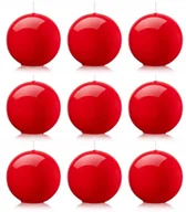 Świece - Świeca kula świeczka kula kolor czerwony pokryta lakierem błyszczącym 9 szt - miniaturka - grafika 1