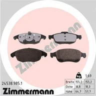 Klocki hamulcowe - Klocki hamulcowe - komplet ZIMMERMANN 24538.985.1 - miniaturka - grafika 1