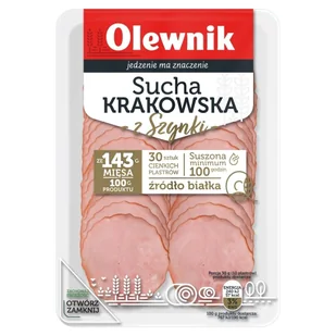 Olewnik - Kiełbasa krakowska wędzona suszona w plastrach - Kiełbasa i wędliny - miniaturka - grafika 1