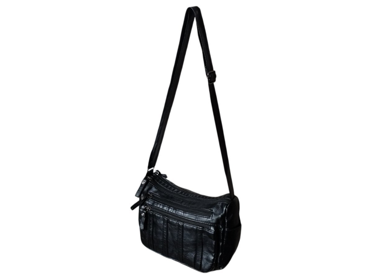 Miejska Mała Torebka Na Ramię, Modna Listonoszka Damska, Eko-Skóra Czarny
