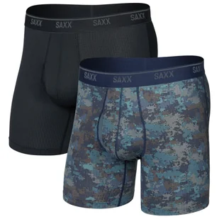 Męskie bokserki Saxx Quest Quick Dry Mesh Boxer Brief Fly 2Pk Rozmiar: L / Kolor: niebieski/czarny - Majtki męskie - miniaturka - grafika 1