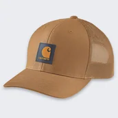 Czapki i chusty sportowe męskie - Czapka z daszkiem Carhartt Rugged Flex Twill Mesh-Back Patch Cap brązowy - miniaturka - grafika 1