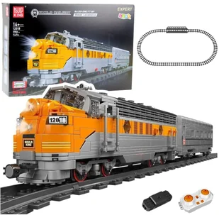 Klocki Konstrukcyjne Pociąg Szaro-Żółty Zdalnie Sterowany RC 1751 el. LEAN Toys - Klocki - miniaturka - grafika 1