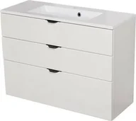 Szafki łazienkowe - Szafka łazienkowa biała 100cm VICTA z umywalką - miniaturka - grafika 1