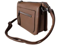 Torebki damskie - Torebka Damska, Miejska Mała Listonoszka Na Ramię, Kolor Brązowy - miniaturka - grafika 1
