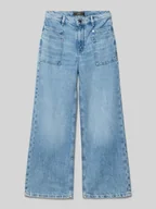 Spodnie i spodenki dla dziewczynek - Jeansy o szerokim kroju z naszywką z logo model ‘Tencel’ - miniaturka - grafika 1