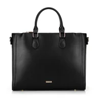 Torebki damskie - Damska torba na laptopa 14,5” z imitacji skóry czarna - miniaturka - grafika 1