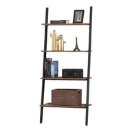 Regały - Songmics LADDERSHELVES/BROWN/BLACK/64X35X150CM SHELF/BR+BL/150CM - miniaturka - grafika 1