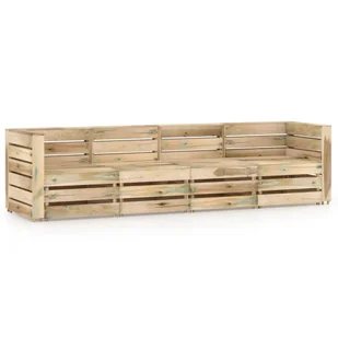 VidaXL Ogrodowa sofa 4-osobowa, impregnowane na zielono drewno sosnowe 3068059 - Sofy ogrodowe - miniaturka - grafika 1