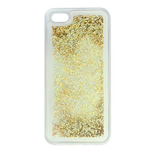 Babaco Etui na telefon iPhone 5/5S/SE efekt płynnego brokatu, złote - Etui i futerały do telefonów - miniaturka - grafika 1