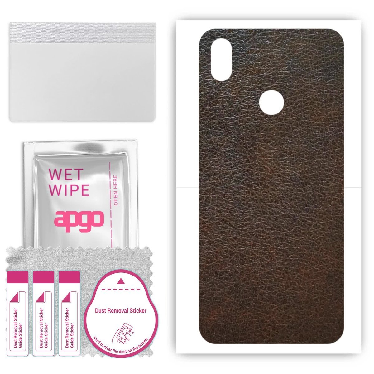 Folia naklejka skórka strukturalna na TYŁ do HTC Wildfire E1 - Skóra Brązowa - apgo SKINS