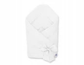 Rożki i beciki - Dwustronny rożek dla niemowląt miękki bawełniany z wiązaniem - biały - miniaturka - grafika 1