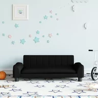 Meble do sypialni - vidaXL Sofa dla dzieci, czarna, 90x53x30 cm, obita tkaniną - miniaturka - grafika 1