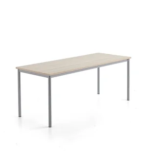 Stół SONITUS PLUS, 1800x700x720 mm, laminat HPL jesion, redukcja hałasu, szary aluminium - Meble do szkół i przedszkoli Stół SONITUS PLUS, 1800x700x720 mm, laminat HPL jesion, redukcja hałasu, szary aluminium - Meble do szkół i przedszkoli - miniaturka - grafika 1