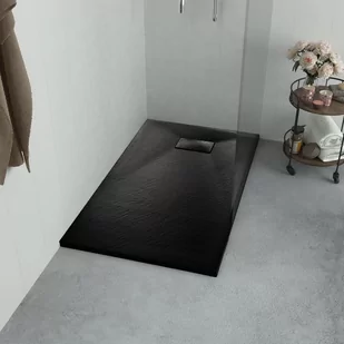 VidaXL Brodzik prysznicowy, SMC, czarny, 90 x 70 cm 144777         VidaXL - Brodziki prysznicowe - miniaturka - grafika 1