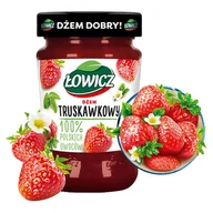 Syropy i koncentraty owocowe - Łowicz Dżem truskawkowy niskosłodzony 280 g - miniaturka - grafika 1