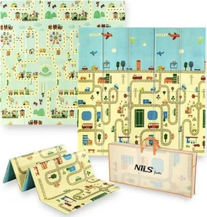 Mata dziecięca składana Nils Fun City rozmiar 195 x 180 cm - Maty edukacyjne - miniaturka - grafika 1