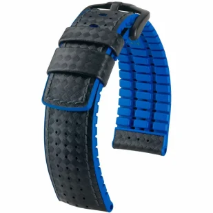 Czarno-niebieski pasek skórzany 22 mm HIRSCH Ayrton 0918092050-5-22 (L) RATY | GRATIS WYSYŁKA | GRATIS ZWROT DO  1 ROKU | 100% ORYGINAŁ!! - Akcesoria do zegarków - miniaturka - grafika 1