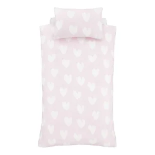 Różowa flanelowa pościel dziecięca dwuosobowa 200x200 cm Hearts – Catherine Lansfield - Pościel dla dzieci - miniaturka - grafika 1