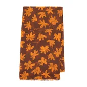 Apaszki i szaliki męskie - Wzorzysty damski szal brązowo - pomarańczowy - miniaturka - grafika 1