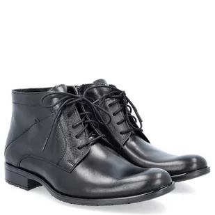 Eleganckie buty męskie zimowe - TAPI D-2372 CZARNE - Półbuty męskie - miniaturka - grafika 5