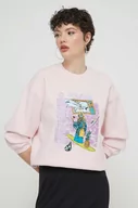 Bluzy damskie - Volcom bluza damska kolor różowy z nadrukiem - miniaturka - grafika 1