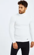 Swetry męskie - Leif Nelson sweter męski z golfem z cienkiej dzianiny LN-1670, ecru / XXL - miniaturka - grafika 1