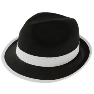 GoDan Kapelusz &quot;Gangster&quot; czarny z lamówką H-12278 - Dodatki do strojów karnawałowych - miniaturka - grafika 2