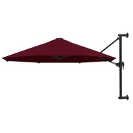 Parasole ogrodowe - Parasol ścienny na metalowym słupku, 300 cm, burgund - miniaturka - grafika 1