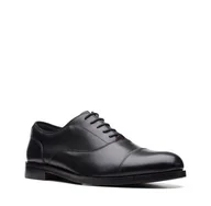 Półbuty męskie - Clarks Craftdean Cap [Black Leather] - Rozmiar 45 - miniaturka - grafika 1