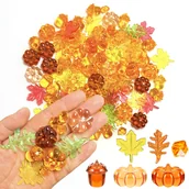 Rękodzieło - TEMU 50 szt. Akrylowe Dekoracje Jesienne, Ozdoby z Dynią i Liściem Klonu na Dziękczynienie, Halloween, Temat Urodzinowy, Wypełniacze do Wazonów na - miniaturka - grafika 1