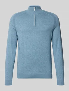 Bluza z kołnierzem o kroju regular fit z czystej bawełny - Swetry męskie - miniaturka - grafika 1