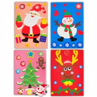 Prace ręczne dla dzieci - 4x Kartka Świąteczna ZESTAW robienia KARTEK ŚWIĄTECZNYCH Kreatywny Prezent - miniaturka - grafika 1