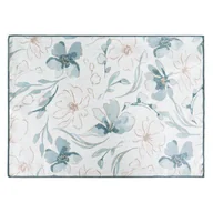 Obrusy i serwetki - Obrus serweta 32x45 Ines podkładka beżowy niebieski z nadrukiem kwiatów komplet 4 szt - miniaturka - grafika 1