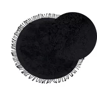 Dywany - Lumarko Dywan shaggy okrągły bawełniany ⌀ 140 cm czarny BITLIS - miniaturka - grafika 1