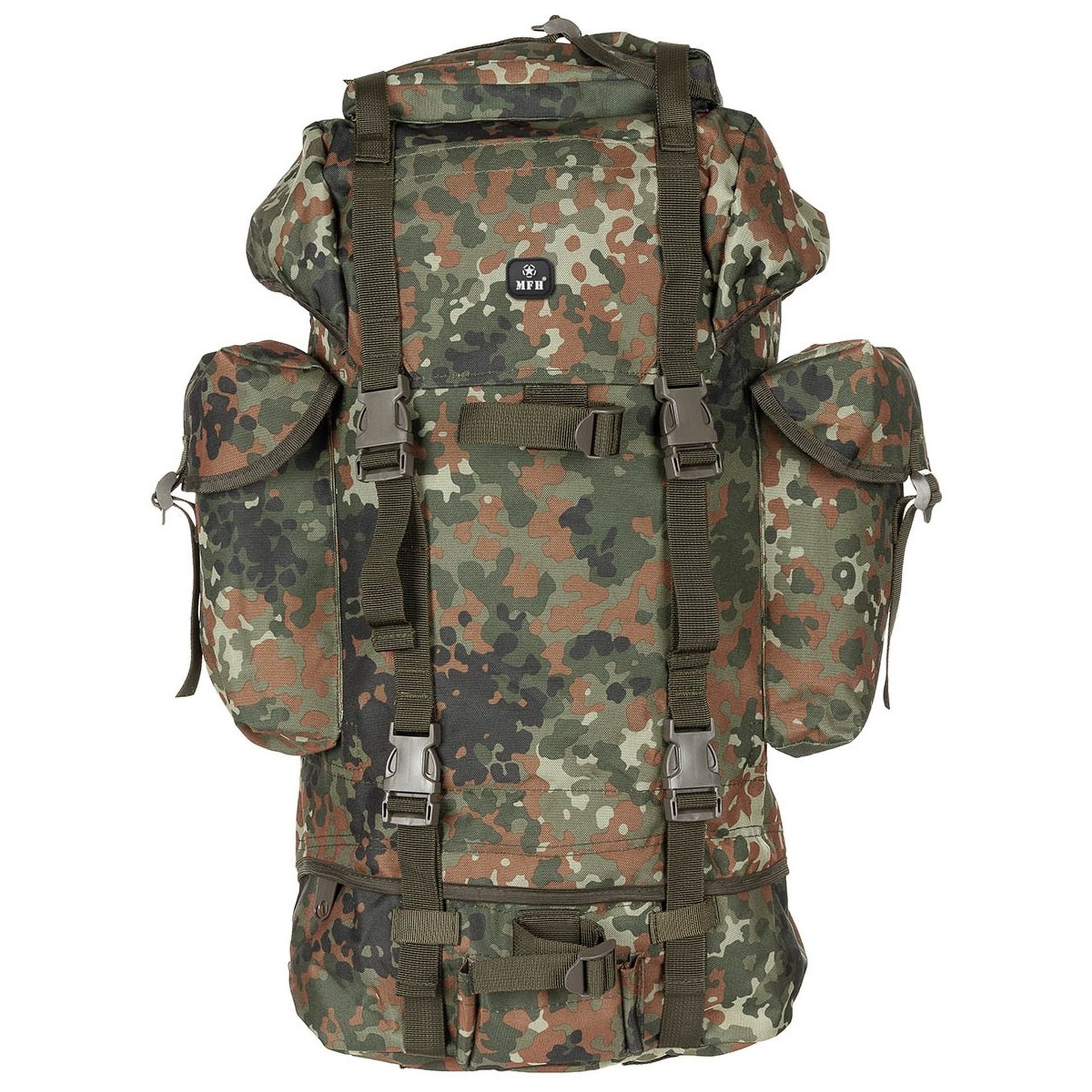 MFH BW plecak bojowy flecktarn duży outdoorowy plecak trekkingowy plecak myśliwski