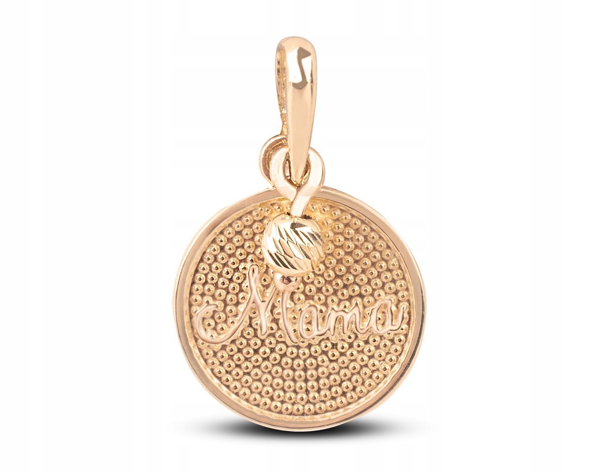 ZŁOTA ZAWIESZKA Z NAPISEM MAMA I DIAMENTOWANĄ KULECZKĄ 14KT 585 + GRAWER