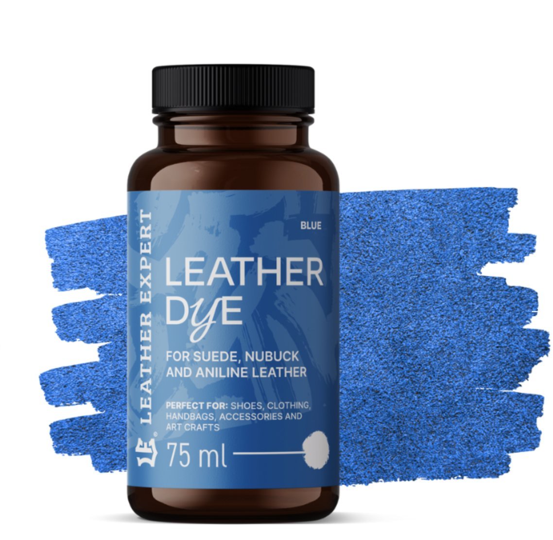 Farba do zamszu, nubuku, aniliny kolor niebieski 75ml Leather Expert Leather Dye LE-21-D75BLU