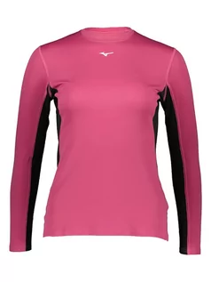 Koszulki sportowe damskie - Mizuno Koszulka funkcyjna "Mid Weight Crew" w kolorze różowym - grafika 1