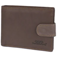 Portfele - Portfel męski skórzany brązowy poziomy z zapinką pojemny Beltimore RFiD I46 brązowy, beżowy - miniaturka - grafika 1