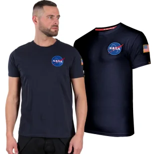 Koszulka Alpha Industries Space Shuttle T 176507 07 - Granatowa S - Odzież taktyczna i umundurowanie - miniaturka - grafika 1