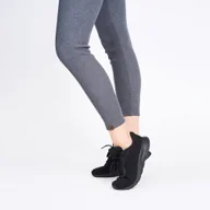Legginsy - Legginsy damskie bawełniane prążkowane długie kryjące szare grafit CUNA XS - miniaturka - grafika 1