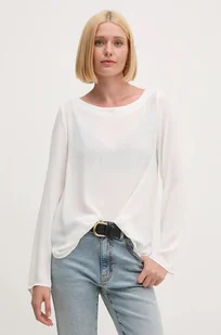 Sisley bluzka damska kolor biały gładka 5ZMZLQ07S - Bluzki damskie - miniaturka - grafika 1