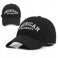 Czapki i chusty sportowe męskie - Czapka z daszkiem bejsbolówka AMERICAN bawełniana CZARNA Pako Jeans - miniaturka - grafika 1